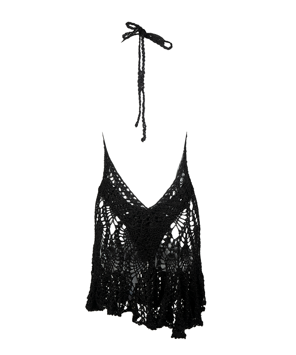 Noir Crochet Beach Coverup Coconut Bikini Company