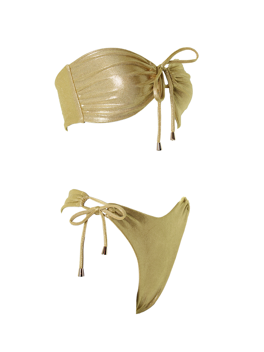 Golden Solar Flare Bikini Top