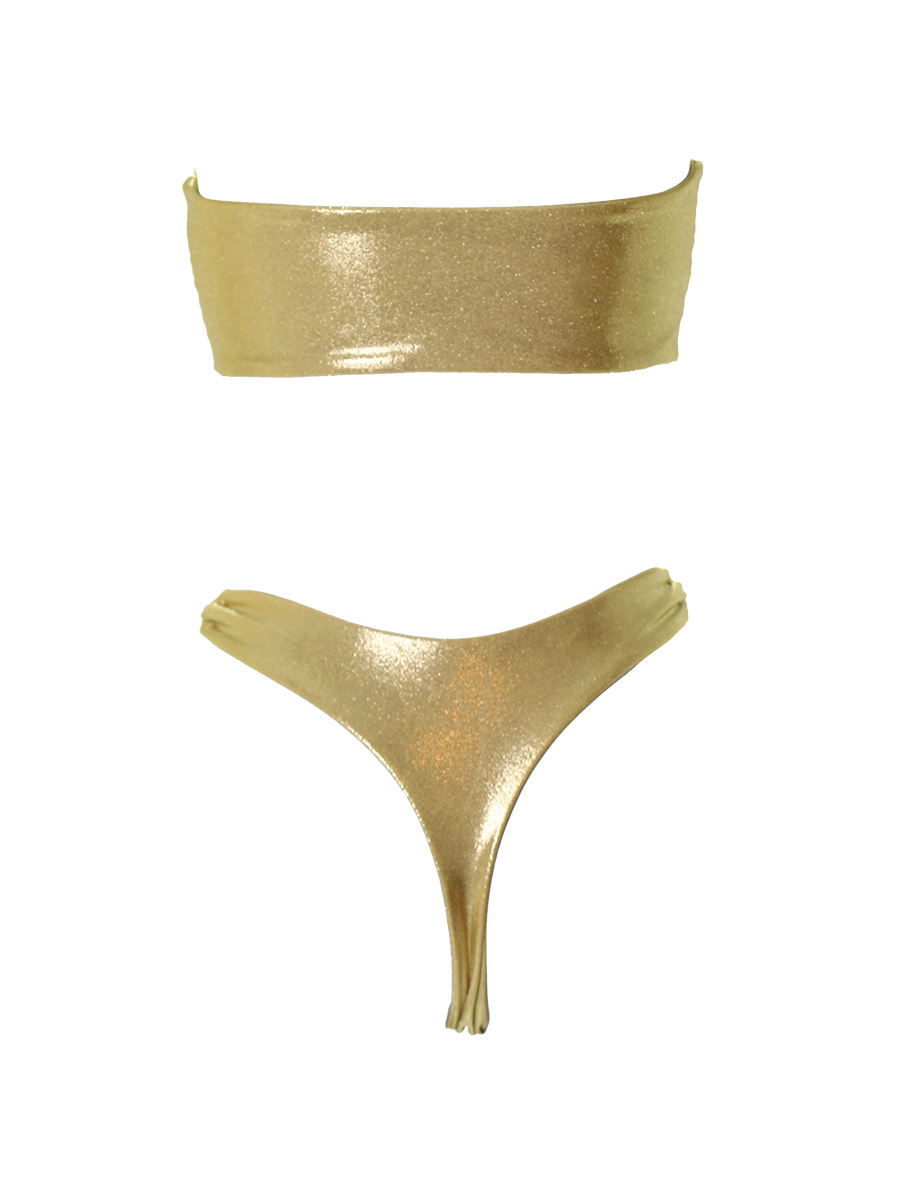Golden Solar Flare Bikini Top